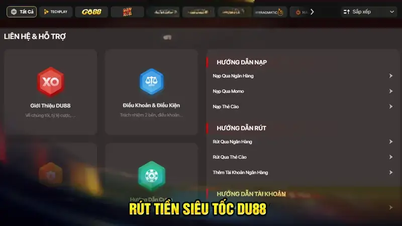 Quy trình rút tiền tại DU88 dễ dàng và bảo mật