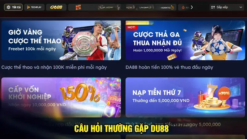 FAQ – Một số câu hỏi thường gặp tại sảnh game DU88